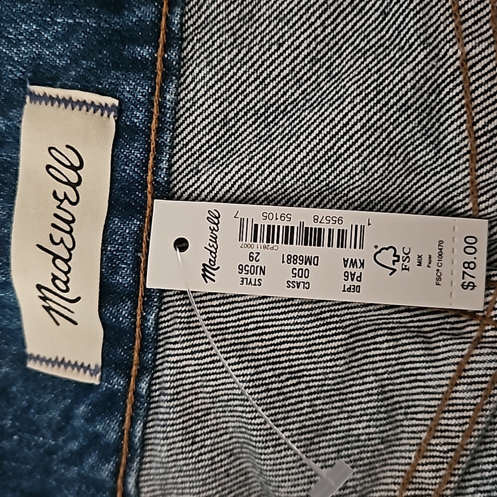 *NWT* Madewell Relaxed Mid-Length Denim Shorts - Picture 8 of 11